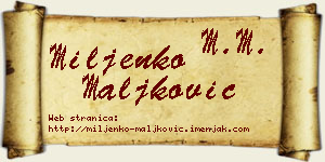 Miljenko Maljković vizit kartica